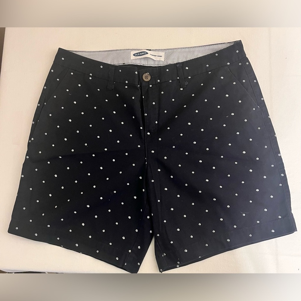 Old Navy Black Shorts with White Polka Dots